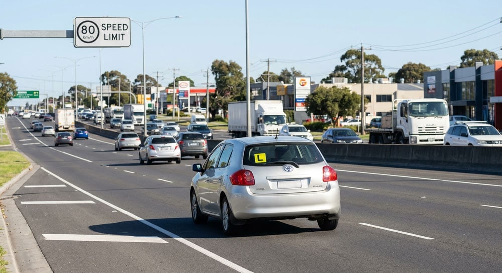 Best Driving School & Instructor in Dandenong – From Only $65 Learner practicing merging and lane changes on Princes Highway in Dandenong – common VicRoads test route