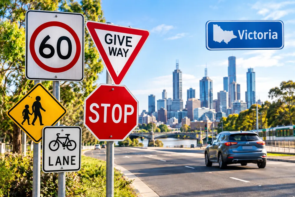 Victorian road rules signs in Melbourne
