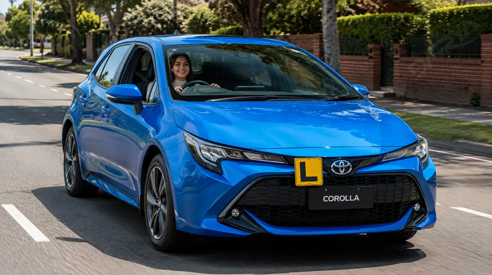 Best automatic cars for learner drivers in Melbourne 2026 - Toyota Corolla with L plates