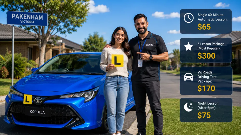 Driving lessons cost in Pakenham