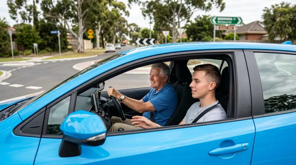 Senior Driver Refresher Lessons Melbourne – Safe, Comfortable & Confidence Building Senior driver practising roundabout driving during an automatic refresher lesson in Melbourne